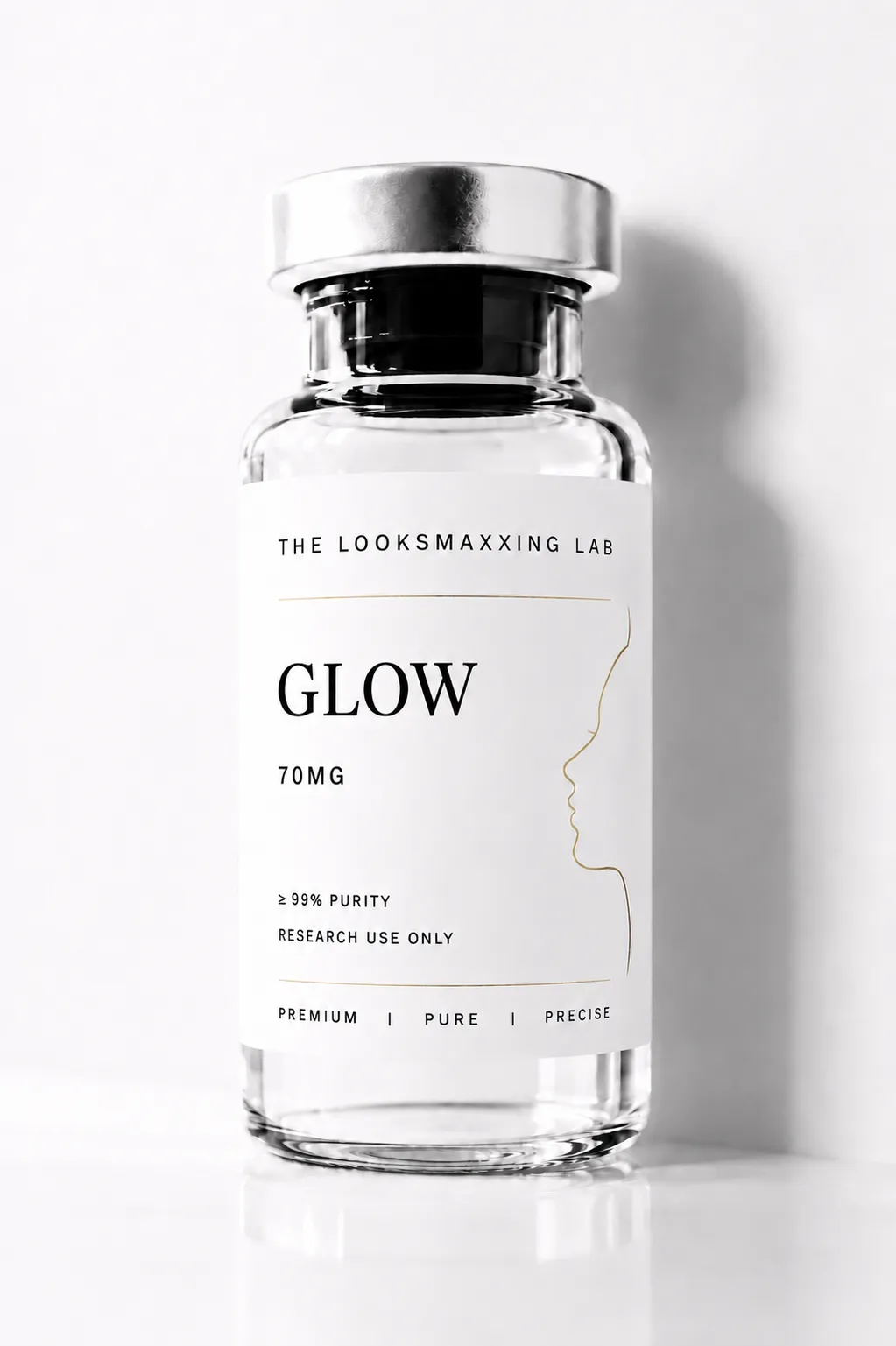 Glow Blend research peptide vial — alternate view